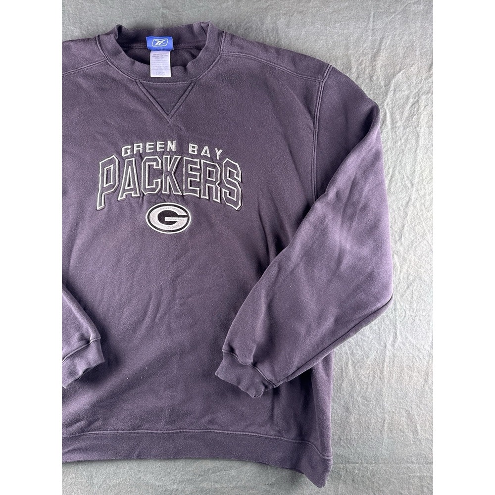 Vintage Green Bay Packers Reebok Spell Out Crewneck Sweatshirt Faded Brown L - Picture 3 of 10